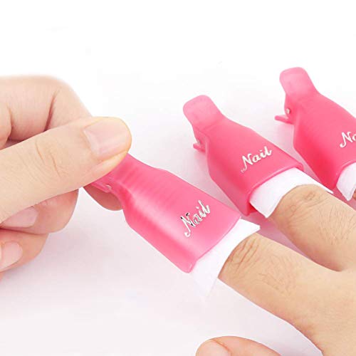 KINGMAS Gel Polish Remover Clips 10 Pcs Nail Soak Off Caps
