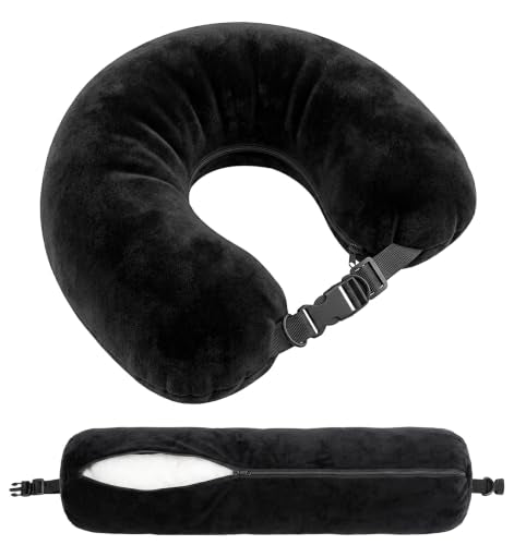 Adjustable Stuffable Neck Pillow for Travel with Storage