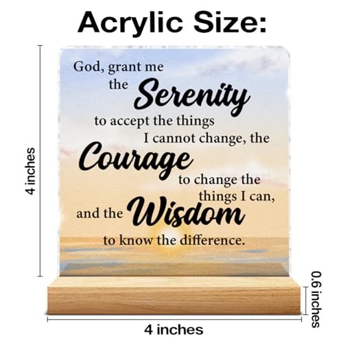 Serenity Prayer Acrylic Sign - Inspirational Office Desk Decor