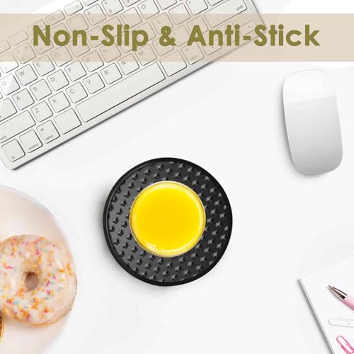 Silicone Coasters Set with Holder - Non-Slip Round Drink Mats