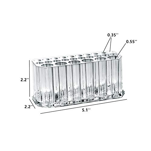 Miaowater Clear Acrylic Lip & Eyeliner Organizer with 26 Slots - Makeup Storage