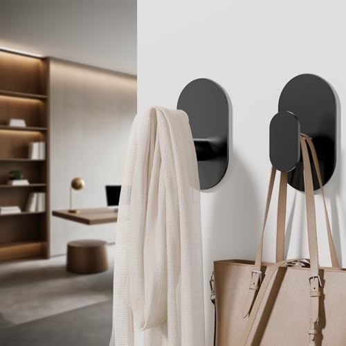 Aikzik Heavy Duty Adhesive Hooks - 26lb Stainless Steel Wall Hooks (2-Pack)