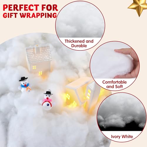 2 lb Fake Snow Cotton for Christmas Decorations Indoor Winter Snow Scene Craft