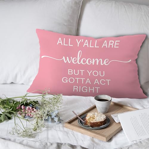 Pink Western Lumbar Pillow Cover 12x20 - Inspirational Quote Flannel Decor