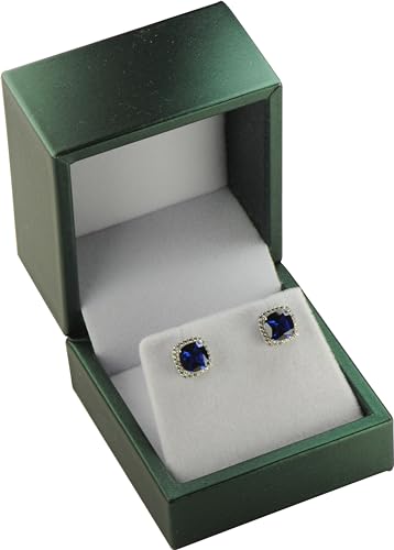 Premium Green PU Leather Earring Box for Studs & Small Jewelry