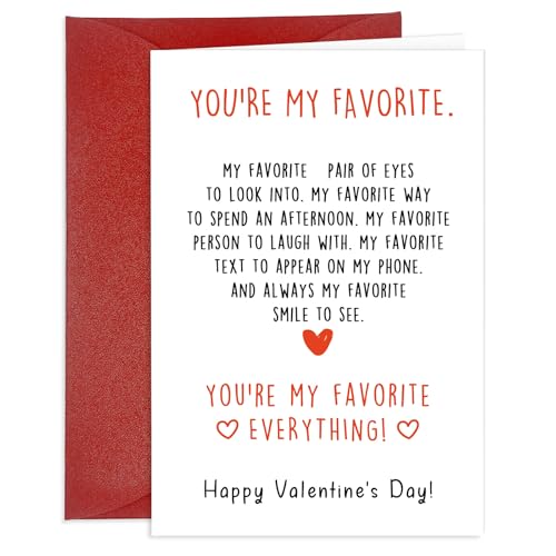 Funny Valentine's Day Greeting Card with Envelope for Him and Her