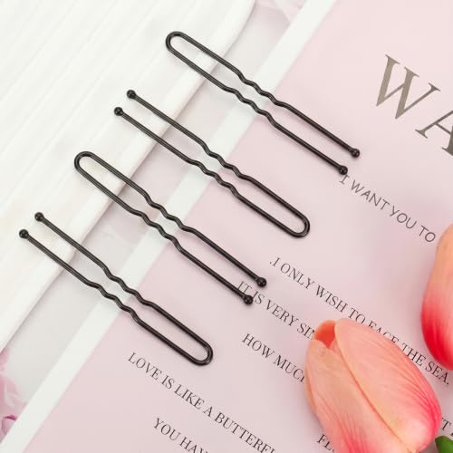 DySaLic 2.8 Inch U Shaped Heavy Duty Hair Pins 200 Pcs Black