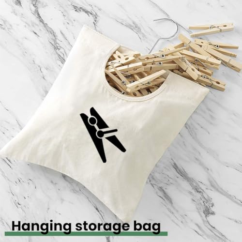 White Laundry Clothespin Bag 12x11in Hanging Clothes Pin Holder Outdoor Wardrobe