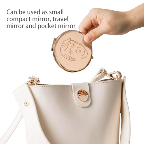 Small Travel Pocket Mirror, 2.6" Round Double-Sided 1X/3X Magnifying