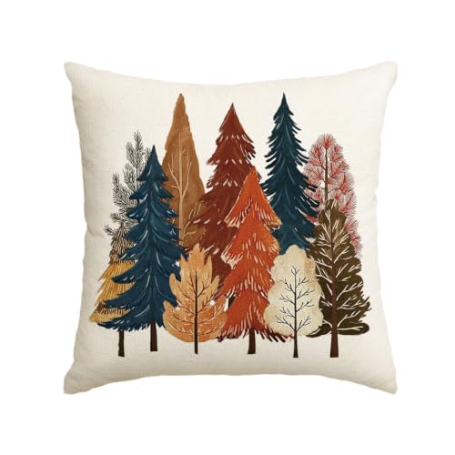 18x18 White Fall Trees Throw Pillow Cover - AVOIN colorlife