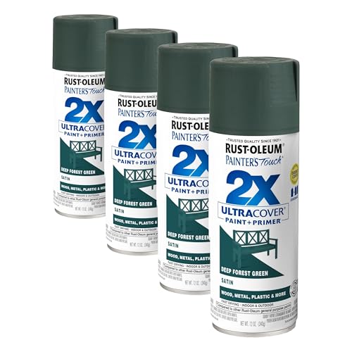 Rust-Oleum Painter's Touch 2X Satin Deep Forest Spray Paint, 12 oz (Pack of 4)