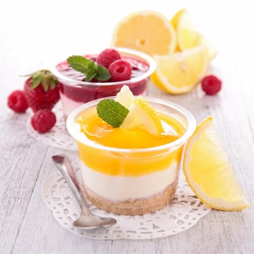 25 Pack 8 oz Plastic Dessert Cups with Leak-Proof Dome Lids - Food-Grade, Reusable, Clear Party Cups