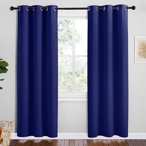 NICETOWN Navy Blue Blackout Curtains - 2 Panels, 42" x 78"