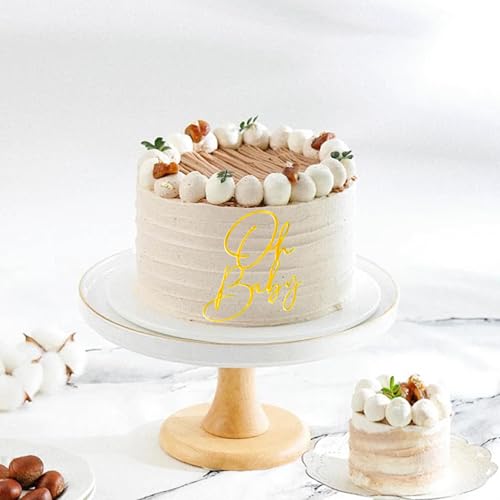 Oh Baby Gold Acrylic Cake Topper for Baby Shower and Gender Reveal