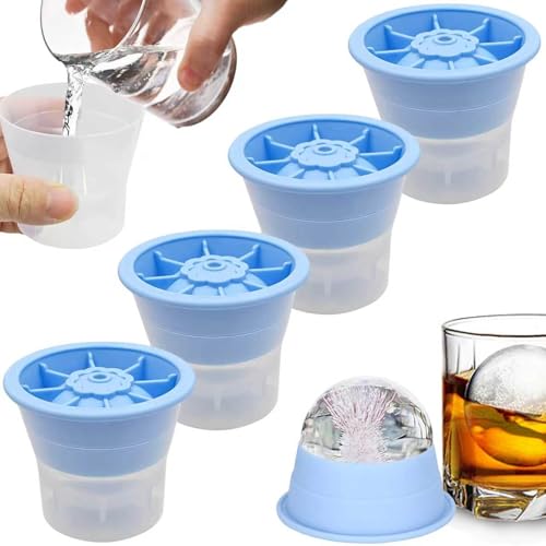Large 2.5" Ice Ball Maker Mold - Easy Release & Stackable Design for Whiskey & Cocktails