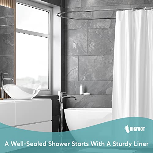 BigFoot PEVA Clear Shower Curtain 36x72 Inches with Magnetic Weights & Rustproof Grommets - Odor-Free, Premium Bathroom Accessory