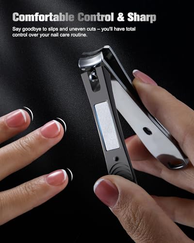 FERYES Stainless Steel Nail Clippers 2-Pack for Thick Nails