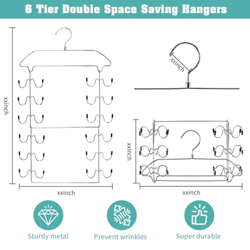 Tunmiok 24-Hook Tank Top & Bra Hanger - Space Saving Closet Organizer (1 Pack)
