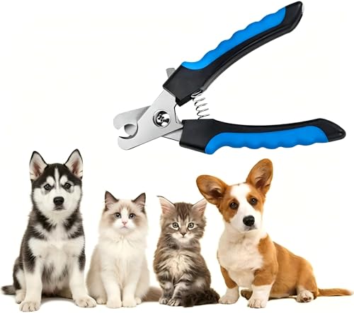 Pet Nail Clippers for Dogs and Cats with Safety Guard and Stainless Steel Blades