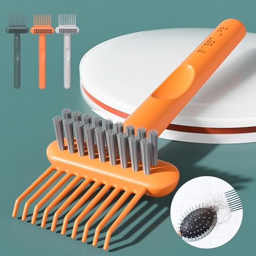 GANPUB Hair Brush Cleaner Tool - Mini Orange Comb Cleaning Brush