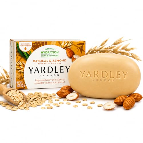 Yardley Oatmeal and Almond Bar Soap 4 Oz Moisturizing Bath Bar