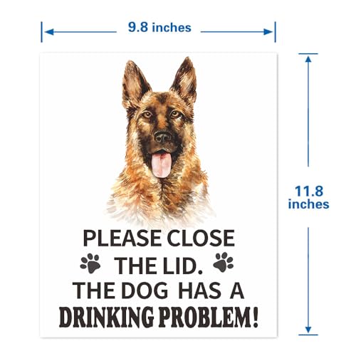 Funny German Shepherd Dog Toilet Lid Decal - Waterproof Vinyl Sticker