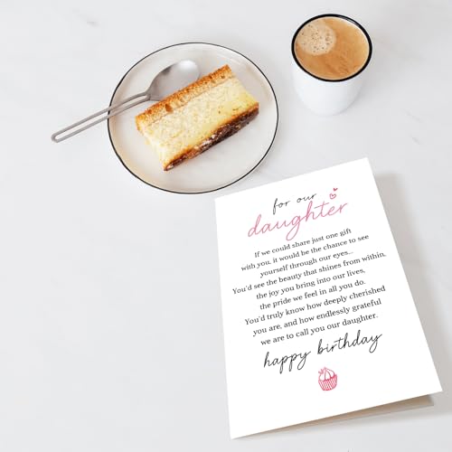 Heartfelt Birthday Card for Daughter from Mom and Dad - Sentimental Poem