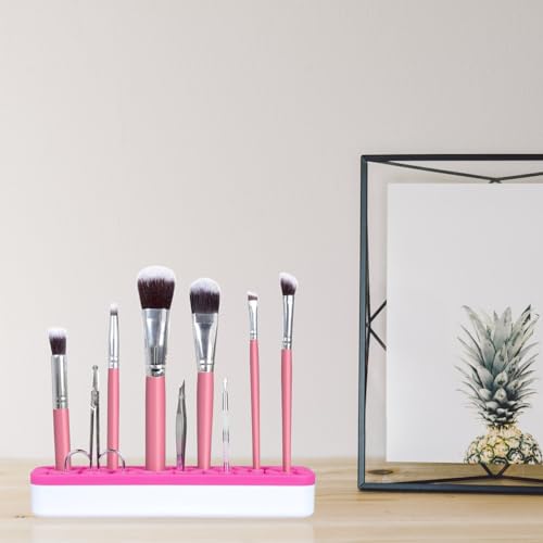 2 Pack Silicone Makeup Brush Holders - Rectangular Cosmetic Storage Organizer