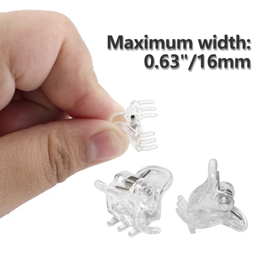 BokWin Mini Clear Claw Hair Clips 10mm Small Plastic Hair Jaw Clips 24 Pcs