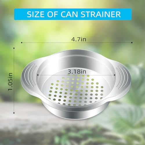 Stainless Steel Can Strainer Set - Food & Canned Goods Drainer for Tuna Beans Vegetables