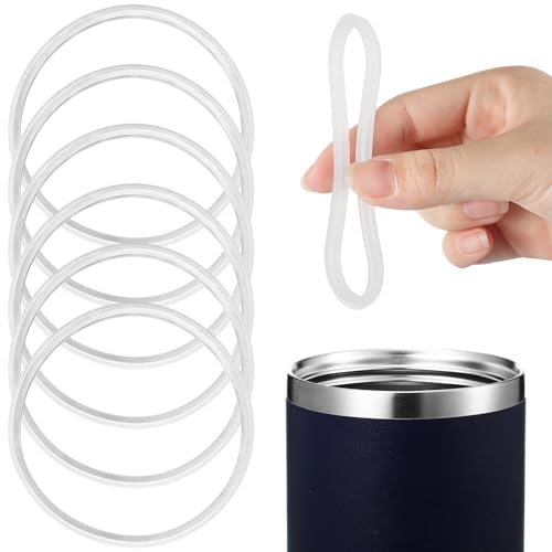 Patelai 6 Pcs White Replacement Rubber Lid Seals for Tumblers