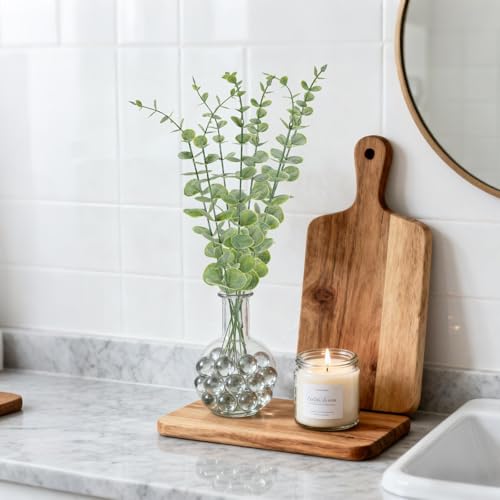 10pcs Artificial Eucalyptus Stems, 14.5in Realistic Fake Greenery Branches