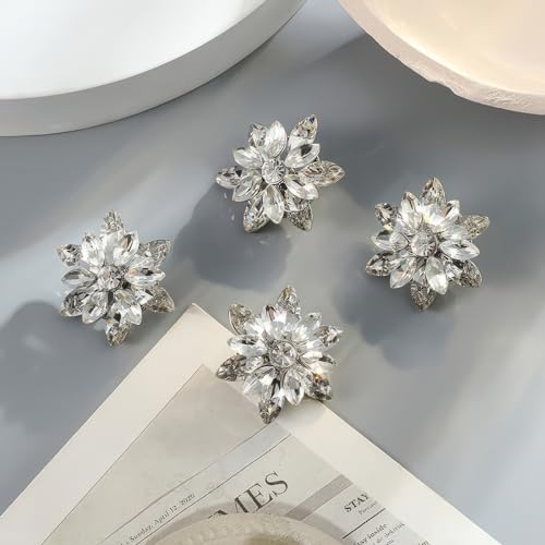 4 Pack Handmade Rhinestone Buttons for DIY Crafts & Decorations