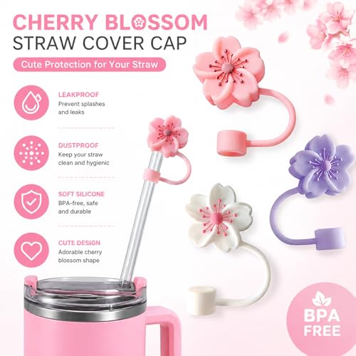 Reusable Silicone Straw Covers for Stanley 30/40oz Tumblers - Dust Proof