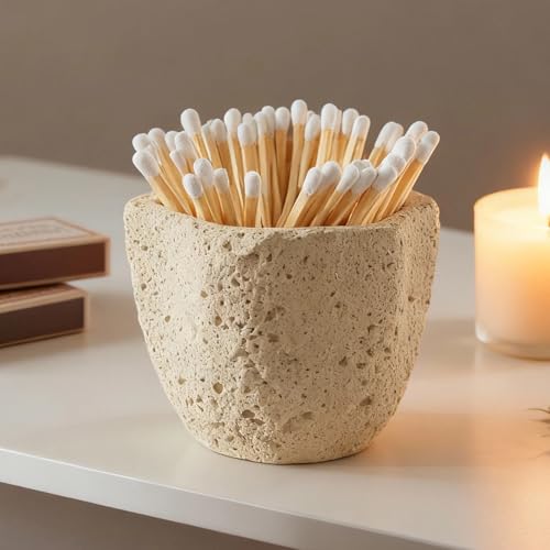 Augonla Concrete Match Holder with Striker Pads - Oatmeal Crater Design