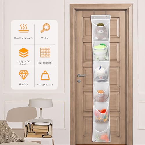 GOMAJI Over The Door Shoe Organizer, 6-Pocket Hanging Boot Storage Rack