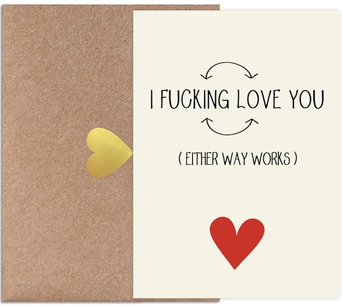 Funny 5x7 Anniversary Card for Him & Her with Envelope