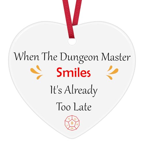 Ceramic DND Ornament - 'When The Dungeon Master Smiles' Keepsake