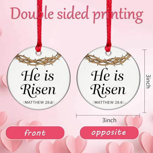 He Is Risen Easter Ornaments - Ceramic Hanging Decorations