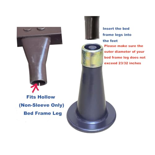 6PCS Heavy Duty Reinforced Bed Frame Legs - 3.5 Inch Height