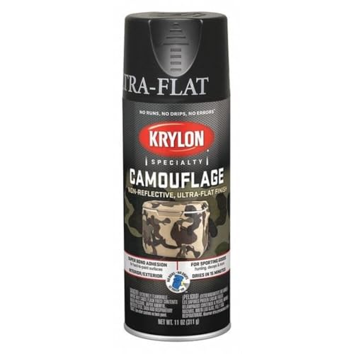 Krylon Camouflage Paint, Ultra Flat Black, 11 oz. Aerosol Spray