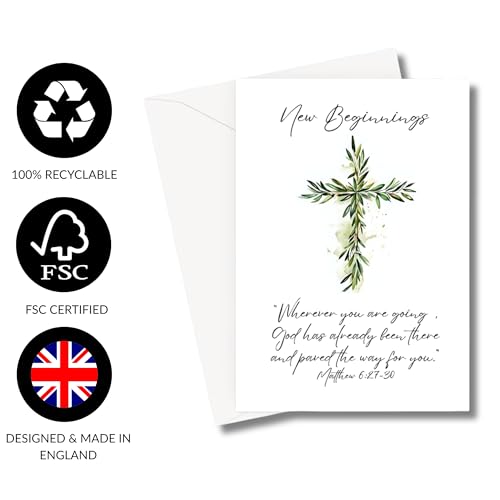 Christian New Beginnings Greeting Card with Scripture - 5x7