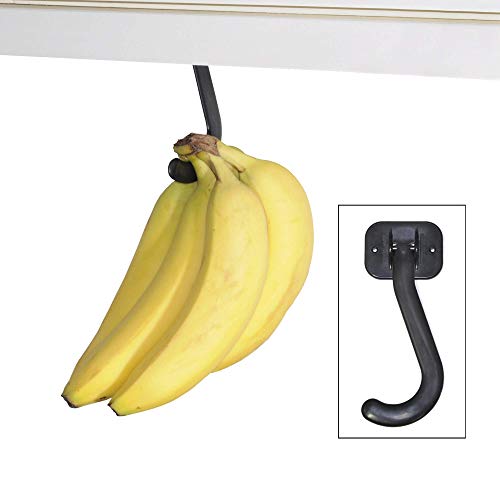 Gadjit Black Banana Hook - Under Cabinet Hanger for Fresh Bananas