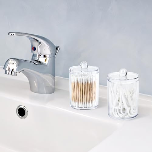 Clear Bathroom Organizer Tins with Lid - 2-Pack Storage Solution