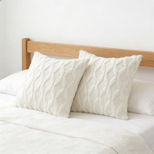 HUIDORLE Velvet Throw Pillow Covers, 18x18 Inch Boho Cushion Case Set of 2