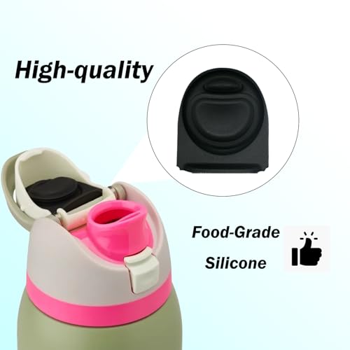 4pcs Replacement Stopper for Owala FreeSip 24oz 32oz, Silicone Water Bottle Lid Stopper Compatible with Owala 19/24/32/40oz Leak Proof Silicone Bottle Cap Gasket Parts Accessories (Black)