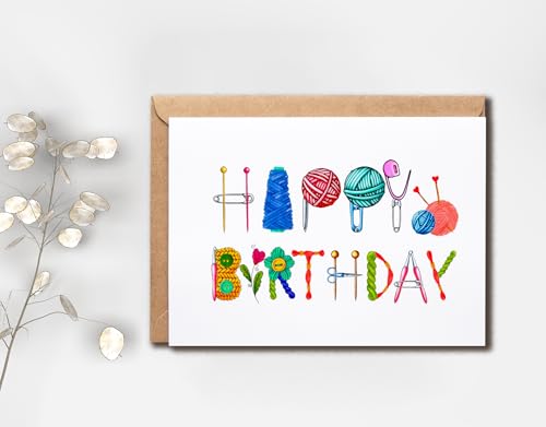 Funny Knitting Birthday Card - Unique 5x7 Crochet Greeting Card