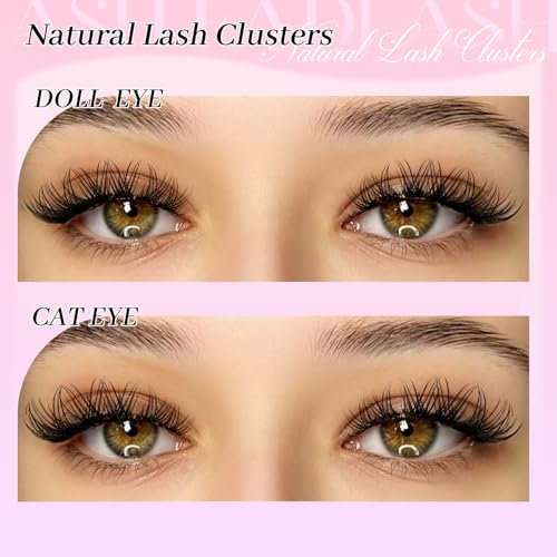 FADLASH Wispy Lash Clusters D Curl 8-16mm DIY Individual Eyelash Extensions