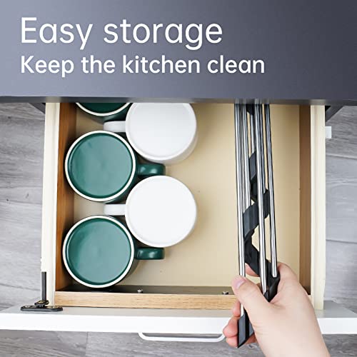 Tomorotec Triangle Roll-Up Dish Drying Rack - 304 Stainless Steel, Black