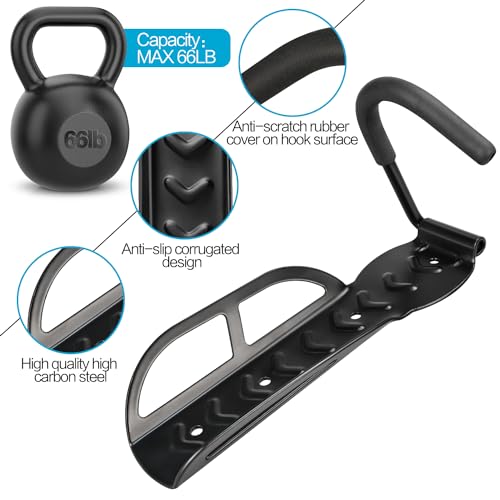 DkOvn Wall Mount Bike Rack - Heavy Duty Steel, Holds 66lb